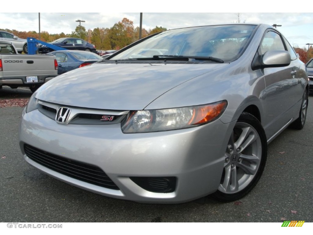 2007 Civic Si Coupe - Alabaster Silver Metallic / Black photo #1