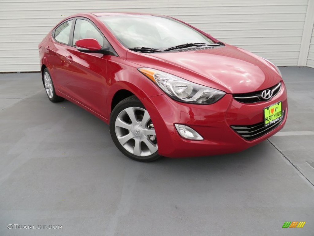 2013 Elantra Limited - Sparkling Ruby / Beige photo #2