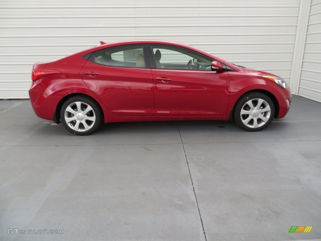 2013 Elantra Limited - Sparkling Ruby / Beige photo #3