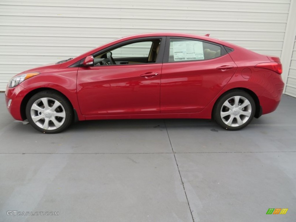 2013 Elantra Limited - Sparkling Ruby / Beige photo #6
