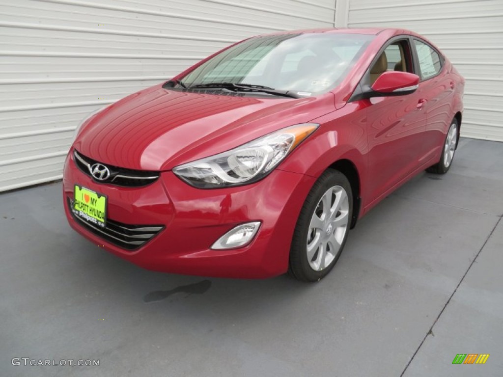 2013 Elantra Limited - Sparkling Ruby / Beige photo #7