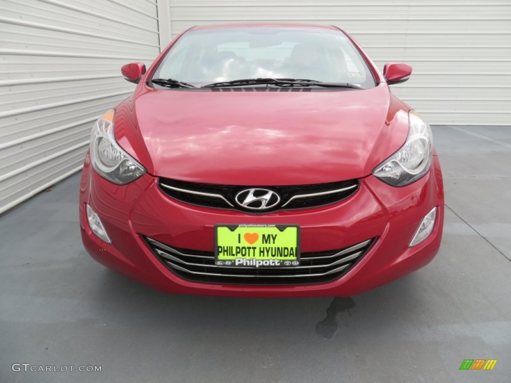 2013 Elantra Limited - Sparkling Ruby / Beige photo #8