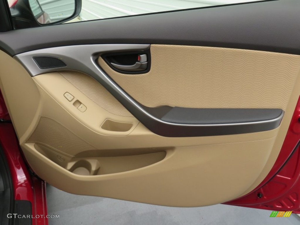 2013 Elantra Limited - Sparkling Ruby / Beige photo #17
