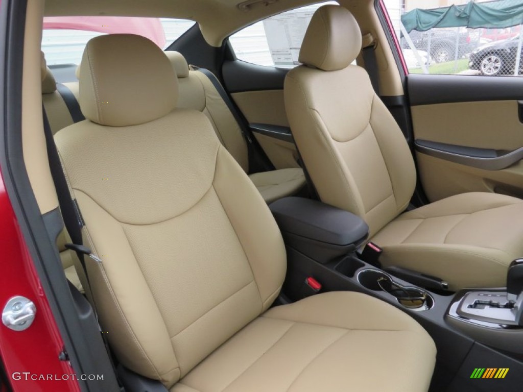 2013 Elantra Limited - Sparkling Ruby / Beige photo #19