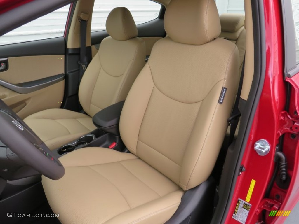 2013 Elantra Limited - Sparkling Ruby / Beige photo #26