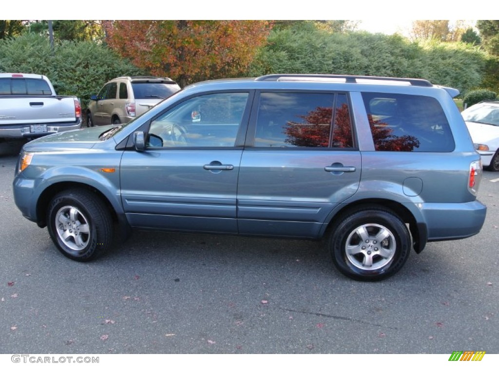 2008 Pilot EX-L - Steel Blue Metallic / Gray photo #6