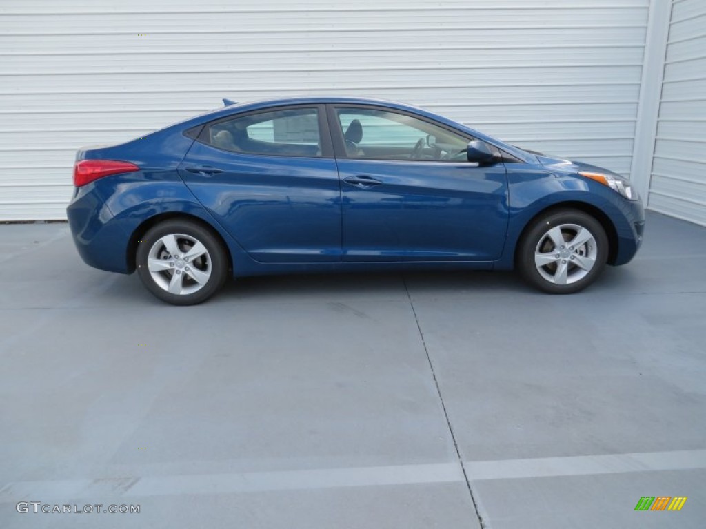 2013 Elantra GLS - Windy Sea Blue / Beige photo #3