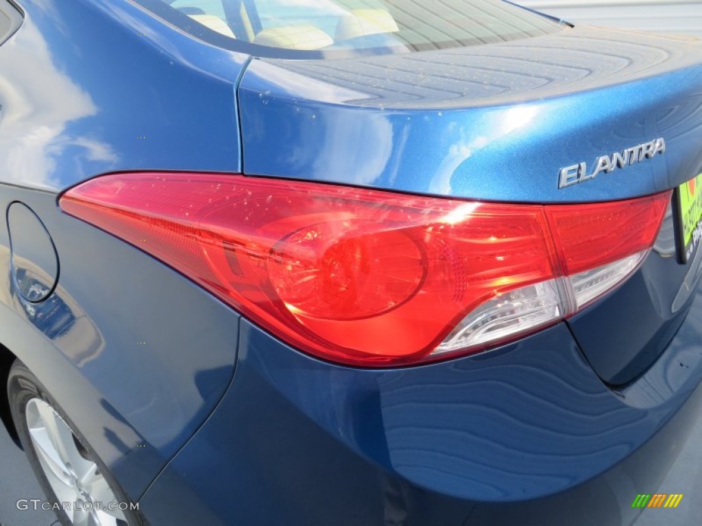 2013 Elantra GLS - Windy Sea Blue / Beige photo #12