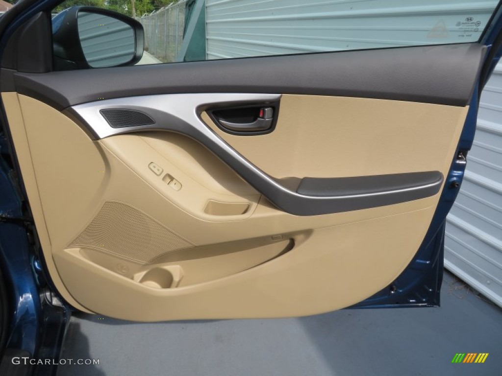 2013 Elantra GLS - Windy Sea Blue / Beige photo #15