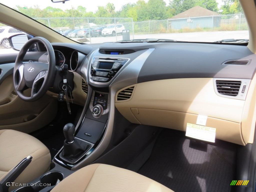 2013 Elantra GLS - Windy Sea Blue / Beige photo #16