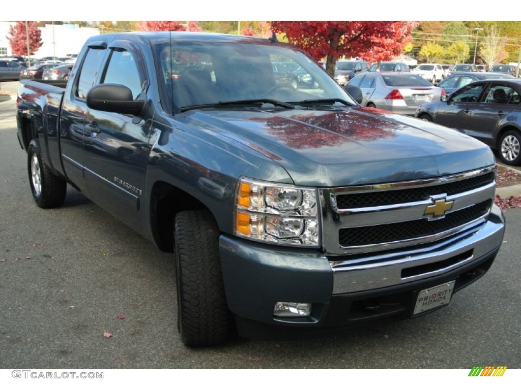 2009 Silverado 1500 LT Extended Cab - Blue Granite Metallic / Ebony photo #2