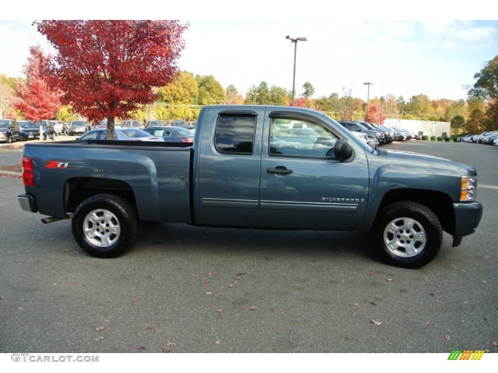 2009 Silverado 1500 LT Extended Cab - Blue Granite Metallic / Ebony photo #3