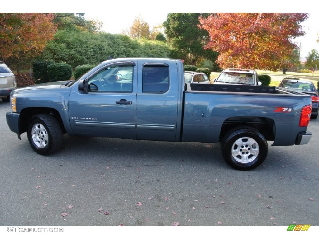 2009 Silverado 1500 LT Extended Cab - Blue Granite Metallic / Ebony photo #6
