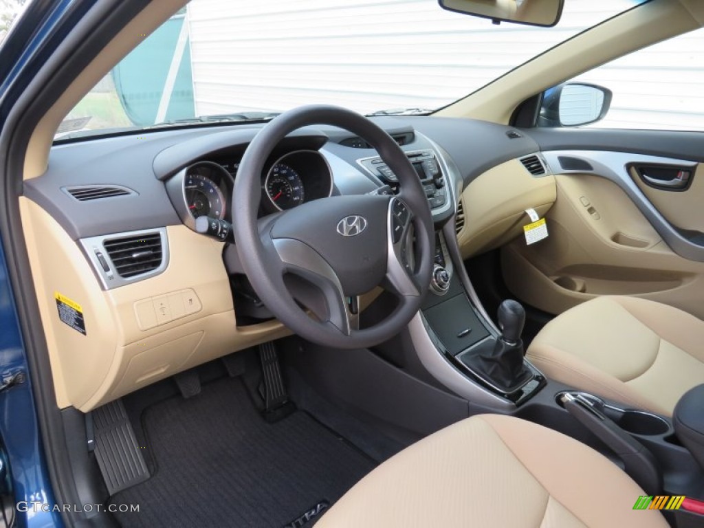 2013 Elantra GLS - Windy Sea Blue / Beige photo #22