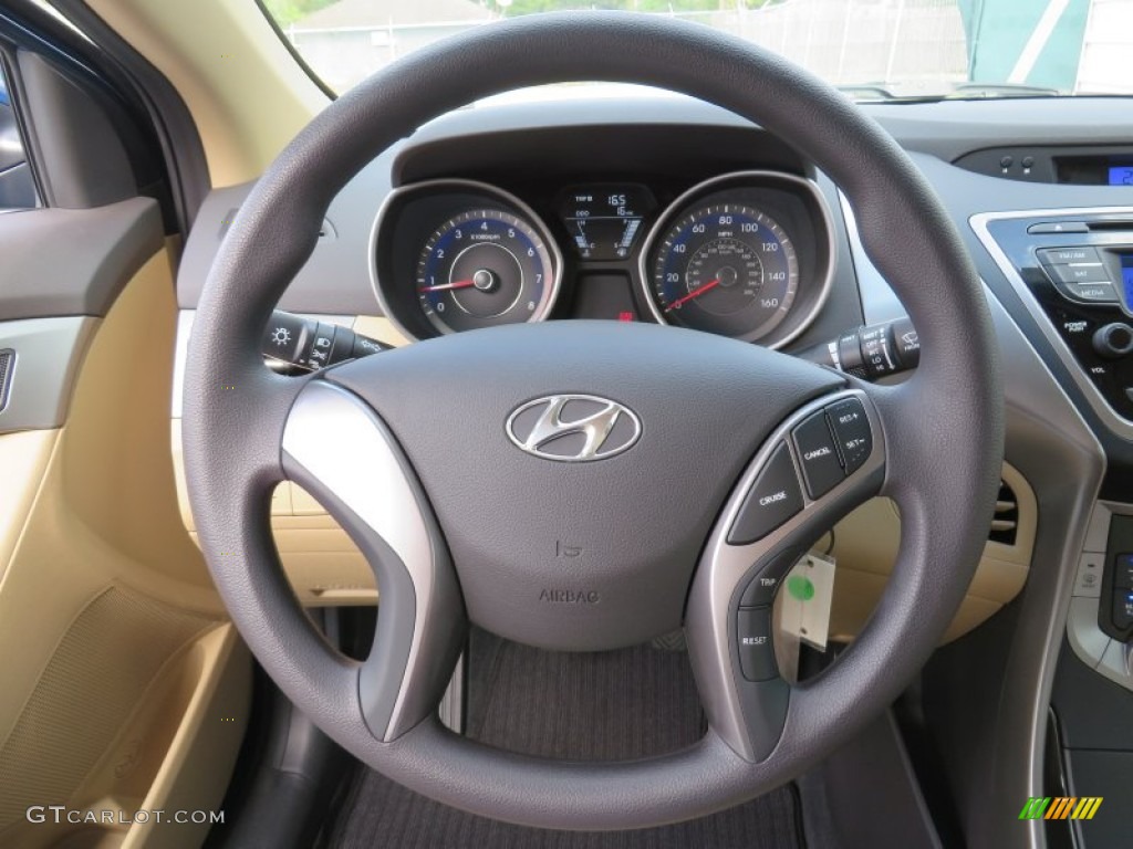 2013 Elantra GLS - Windy Sea Blue / Beige photo #28