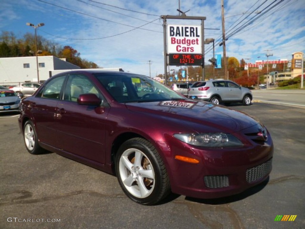 2008 MAZDA6 i Touring Sedan - Dark Cherry Mica / Beige photo #1