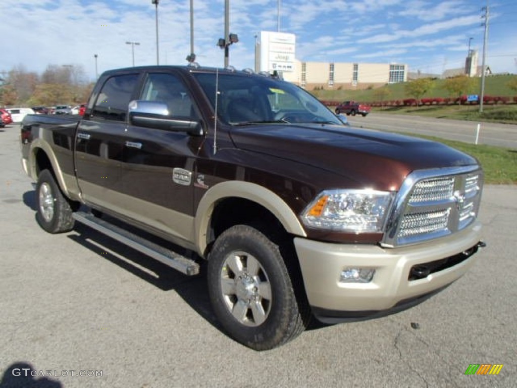 Western Brown 2014 Ram 2500 Laramie Longhorn Crew Cab 4x4 Exterior Photo #87656485