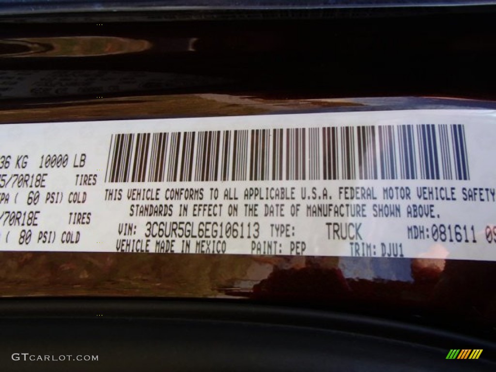 2014 2500 Color Code PEP for Western Brown Photo #87656734