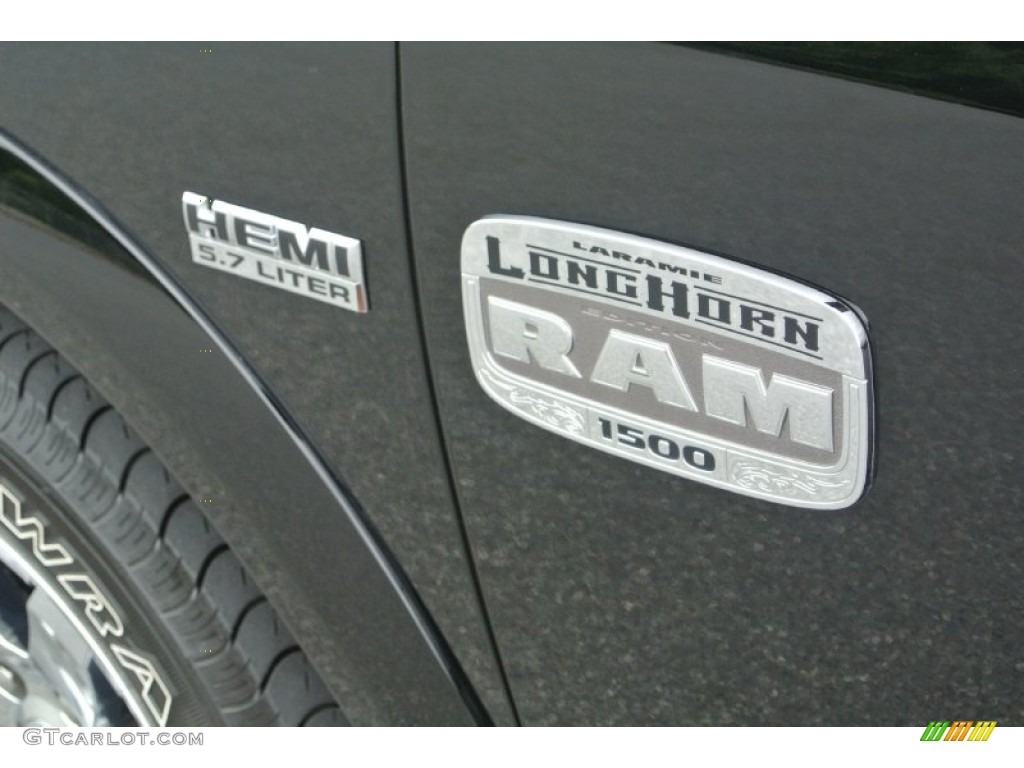 2012 Ram 1500 Laramie Longhorn Crew Cab 4x4 - Black / Light Pebble Beige/Bark Brown photo #7