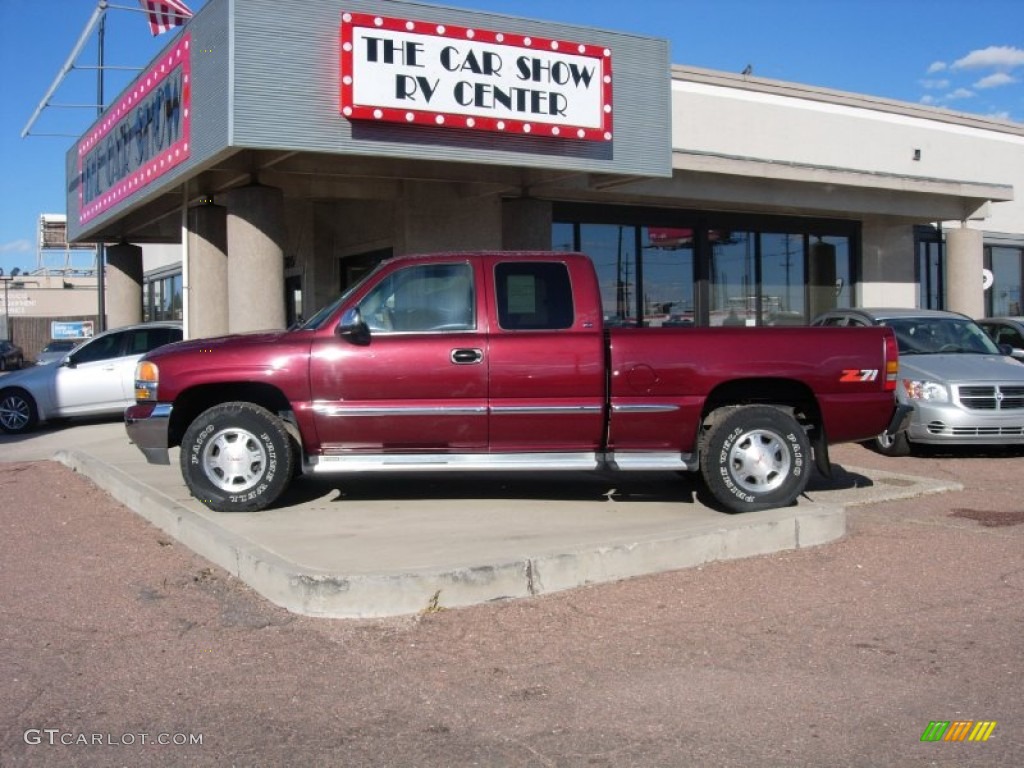 1999 Sierra 1500 SLE Extended Cab 4x4 - Dark Toreador Red Metallic / Graphite photo #8