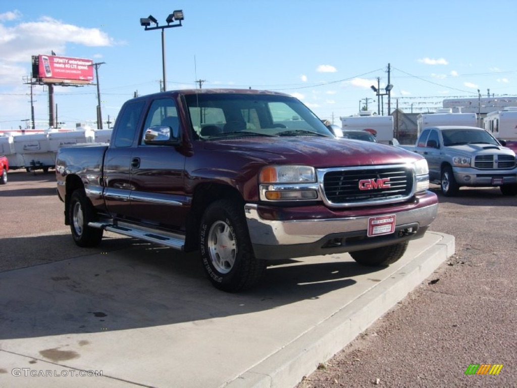 1999 Sierra 1500 SLE Extended Cab 4x4 - Dark Toreador Red Metallic / Graphite photo #13
