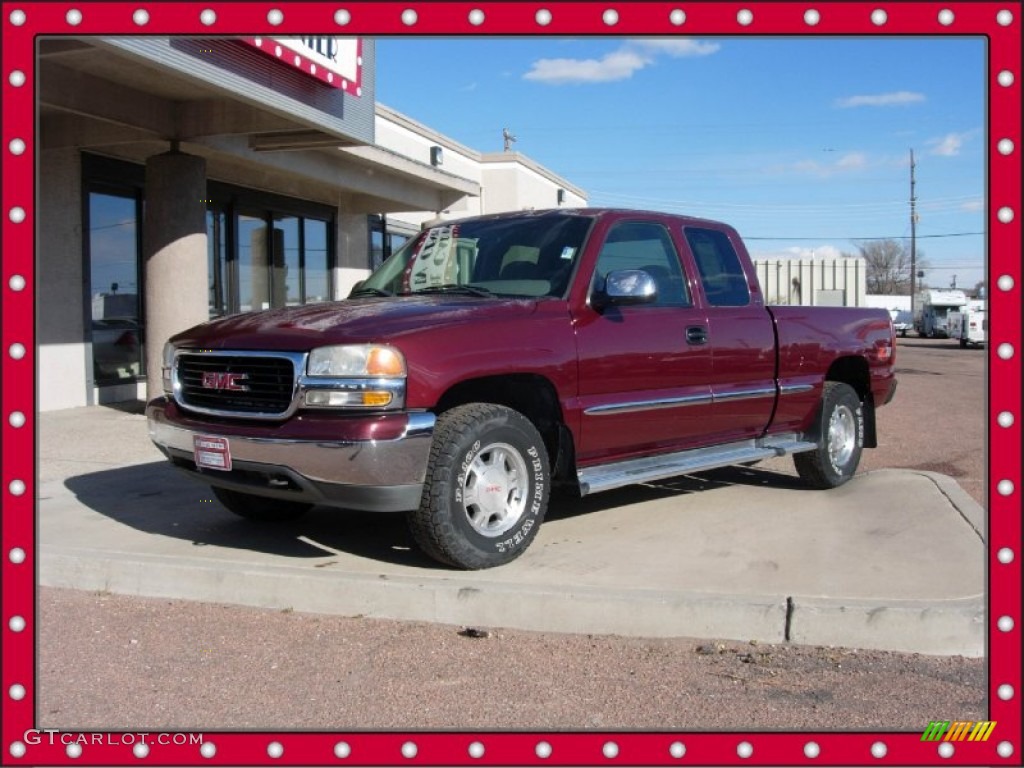 1999 Sierra 1500 SLE Extended Cab 4x4 - Dark Toreador Red Metallic / Graphite photo #15