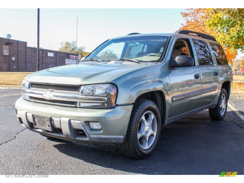 2004 TrailBlazer EXT LS 4x4 - Silver Green Metallic / Light Cashmere photo #1