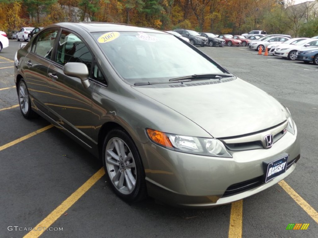 2007 Civic Si Sedan - Galaxy Gray Metallic / Black photo #3