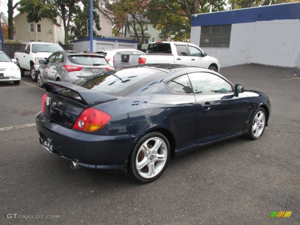 2003 Tiburon GT V6 - Carbon Blue / Black photo #4