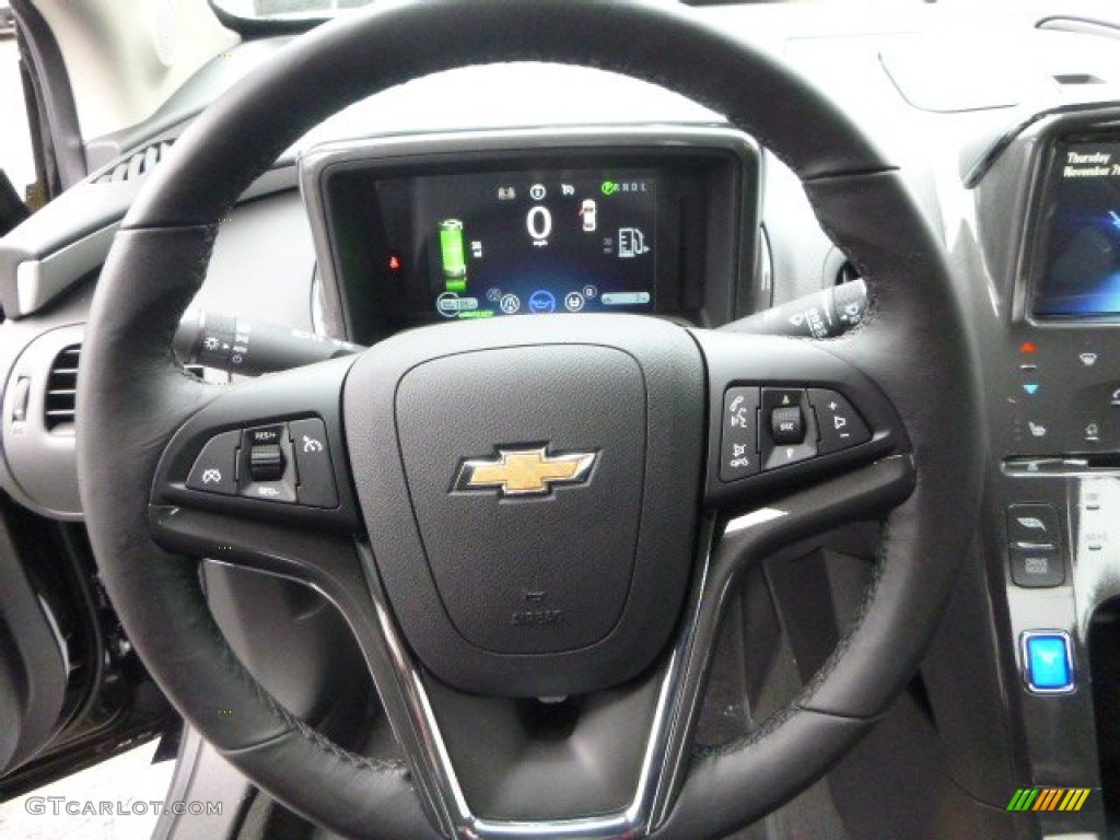 2014 Chevrolet Volt Standard Volt Model Jet Black/Dark Accents Steering Wheel Photo #87667495
