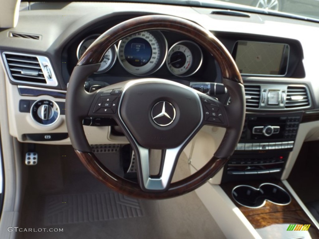 2014 E 550 Coupe - Diamond White Metallic / Espresso Brown/Silk Beige photo #9
