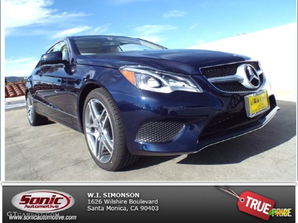 2014 E 350 Coupe - Lunar Blue Metallic / Silk Beige/Espresso Brown photo #1