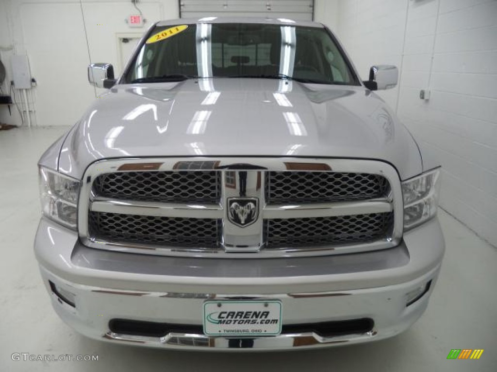 2011 Ram 1500 Laramie Quad Cab 4x4 - Bright Silver Metallic / Dark Slate Gray/Medium Graystone photo #4