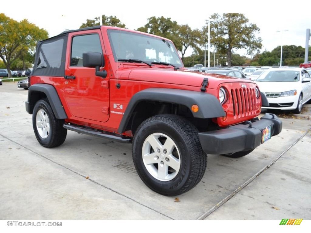 Flame Red 2008 Jeep Wrangler X 4x4 Exterior Photo #87669044