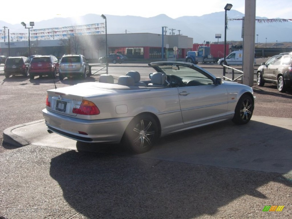 2002 3 Series 325i Convertible - Titanium Silver Metallic / Grey photo #13