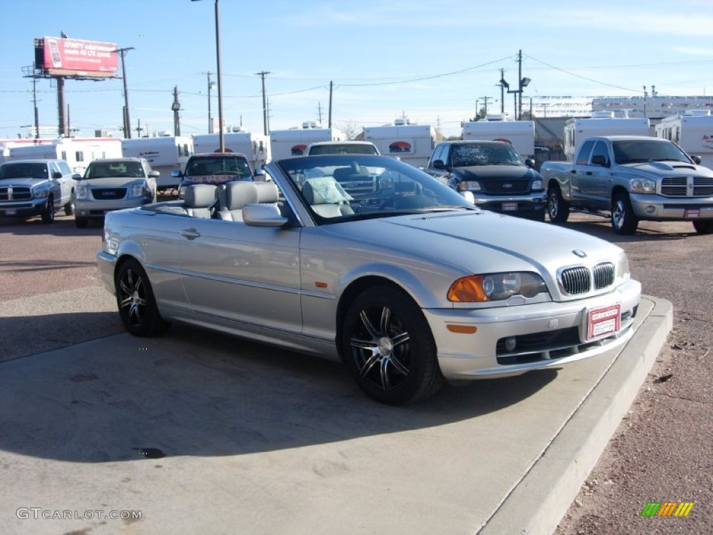 2002 3 Series 325i Convertible - Titanium Silver Metallic / Grey photo #15