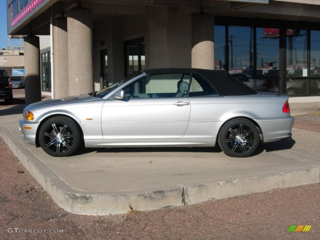 2002 3 Series 325i Convertible - Titanium Silver Metallic / Grey photo #18