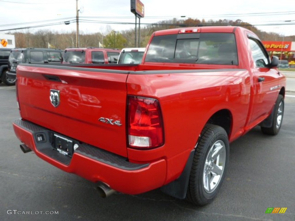 2012 Ram 1500 Express Regular Cab 4x4 - Flame Red / Dark Slate Gray/Medium Graystone photo #5