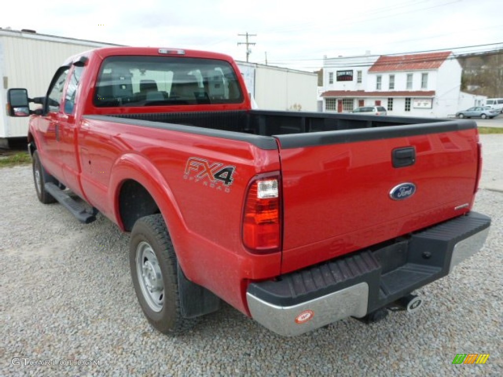 2012 F250 Super Duty XL SuperCab 4x4 - Vermillion Red / Steel photo #3