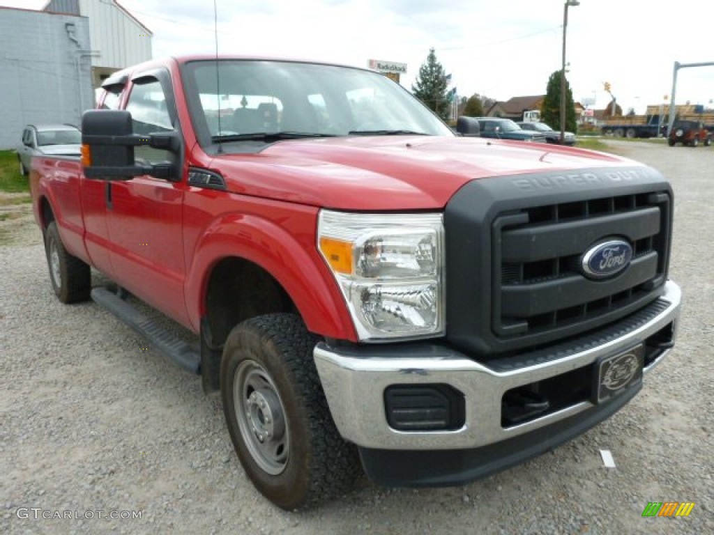 2012 F250 Super Duty XL SuperCab 4x4 - Vermillion Red / Steel photo #7