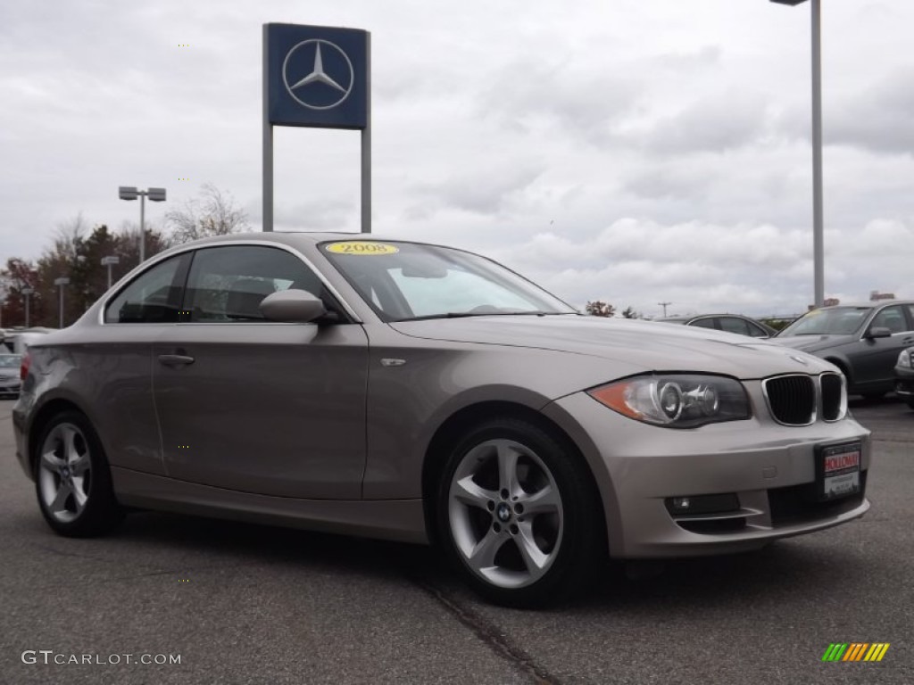 2008 1 Series 128i Coupe - Cashmere Silver Metallic / Grey photo #3