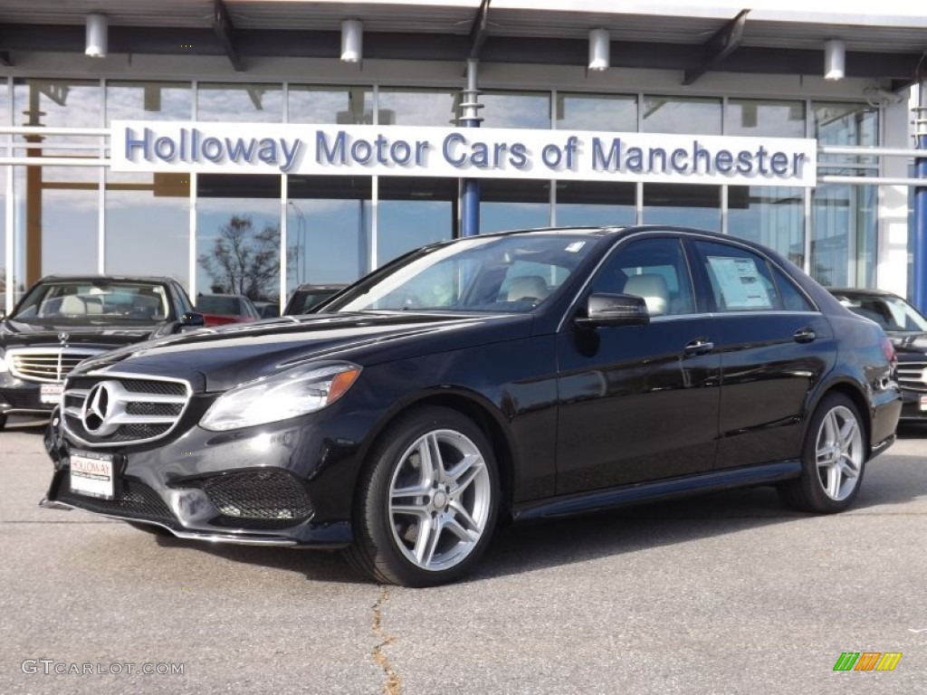2014 E 350 4Matic Sedan - Obsidian Black Metallic / Porcelain/Black photo #1