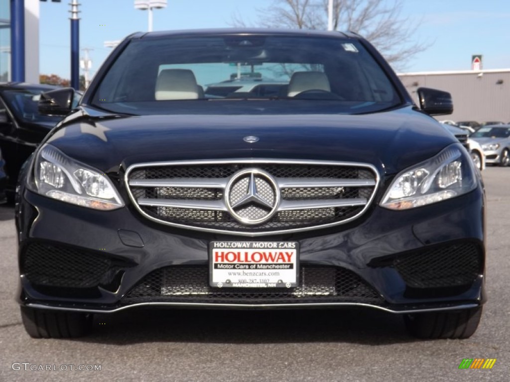 2014 E 350 4Matic Sedan - Obsidian Black Metallic / Porcelain/Black photo #2