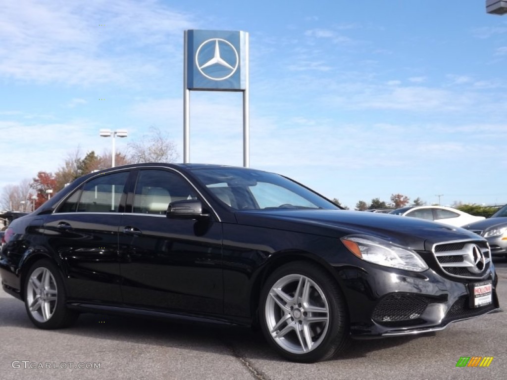 2014 E 350 4Matic Sedan - Obsidian Black Metallic / Porcelain/Black photo #3