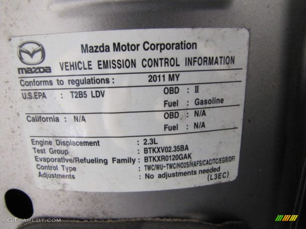 2011 Mazda MAZDA3 MAZDASPEED3 Info Tag Photos