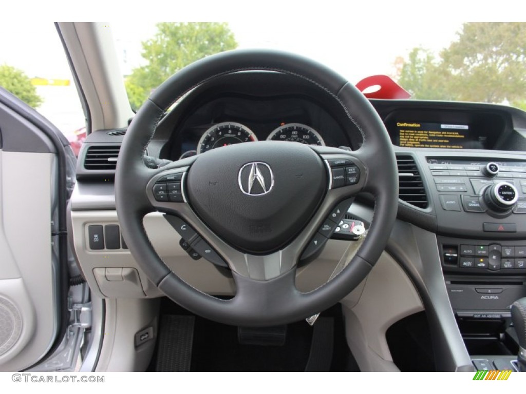 2014 Acura TSX Technology Sedan Graystone Steering Wheel Photo #87674882