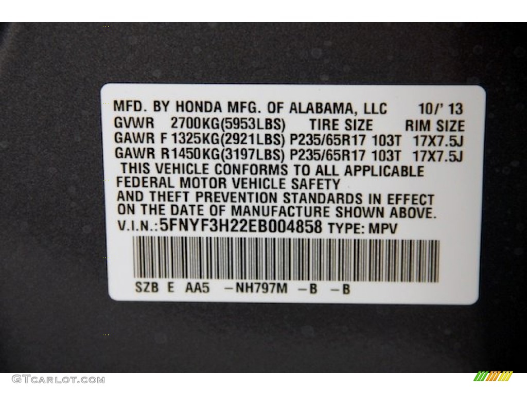 2014 Pilot LX - Modern Steel Metallic / Gray photo #21