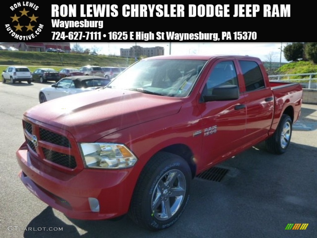 2014 1500 Express Crew Cab 4x4 - Flame Red / Black/Diesel Gray photo #1