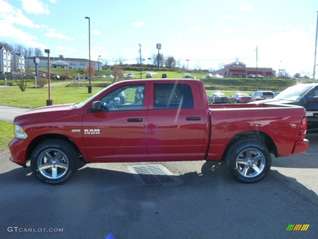 2014 1500 Express Crew Cab 4x4 - Flame Red / Black/Diesel Gray photo #2