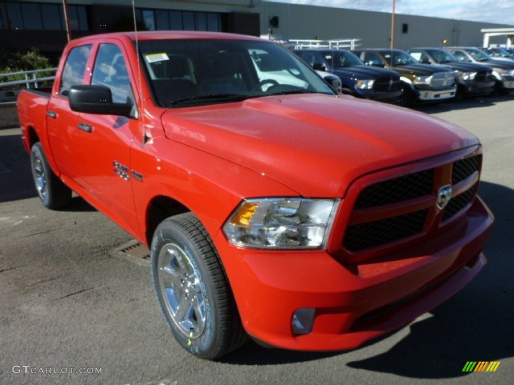2014 1500 Express Crew Cab 4x4 - Flame Red / Black/Diesel Gray photo #10